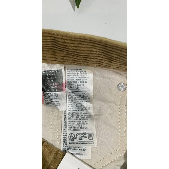 Levis Corduroy Pants Mens 30 Tan Camel Relaxed Straight Casual Sustainable 30x30 - Picture 9 of 15